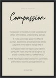 Compassion Word of Intention Framed print A3 (29.7 x 42  cm) Black frame Linen paper