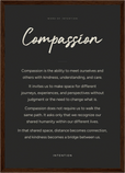 Compassion Word of Intention Framed print A3 (29.7 x 42  cm) Dark wood frame Carbon paper