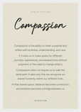 Compassion Word of Intention Framed print A3 (29.7 x 42  cm) White frame Linen paper