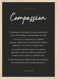 Compassion Word of Intention Framed print A3 (29.7 x 42  cm) Wood frame Carbon paper