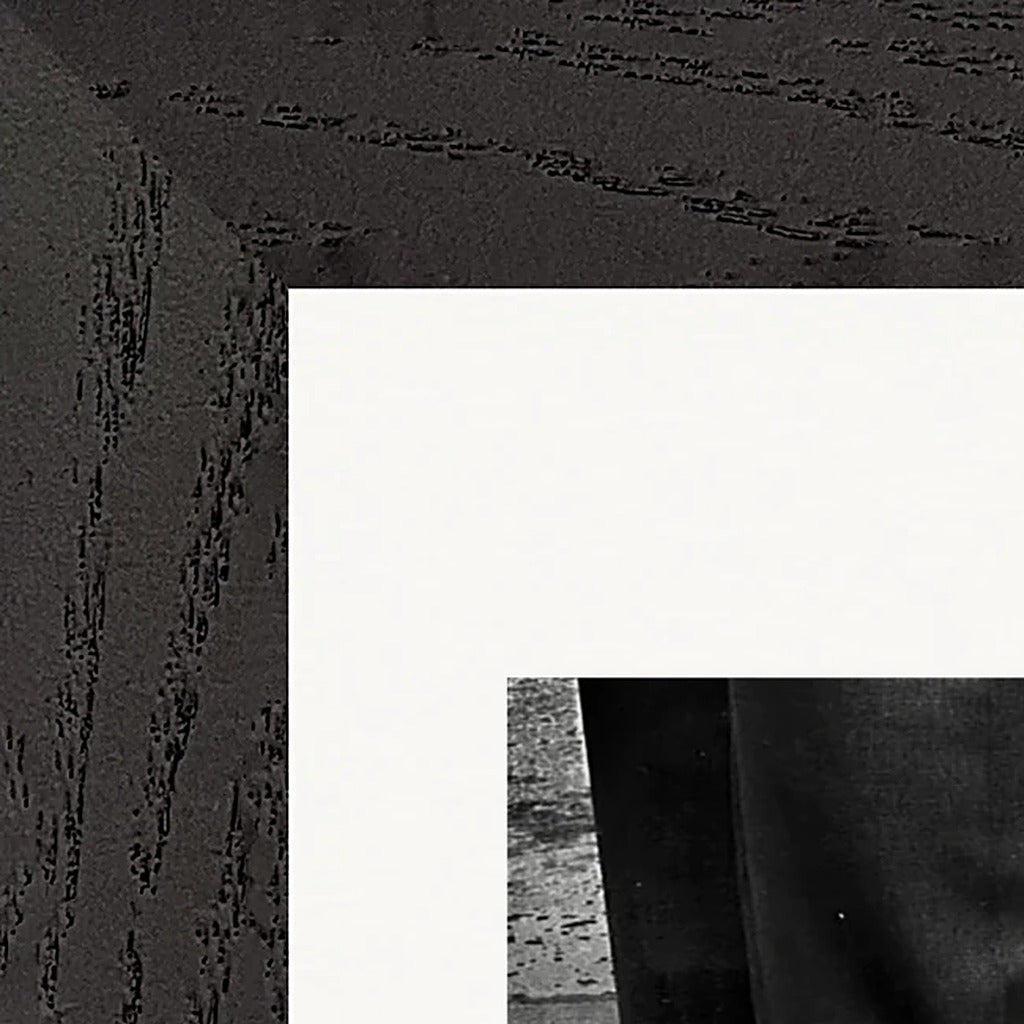 This is Where He Stood Framed print 13x18 cm / 5x7″ Black frame corner detail