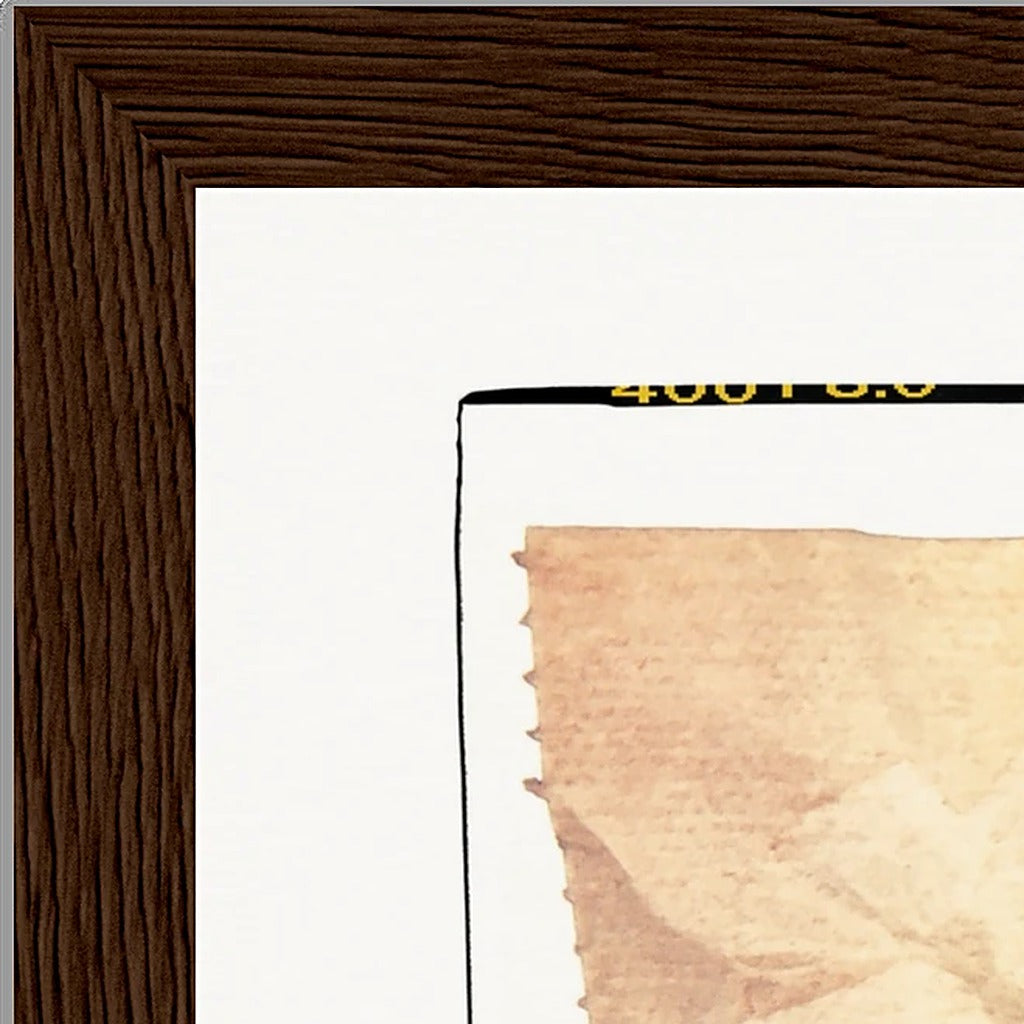 Kiss My Ass Framed print 13x18 cm / 5x7″ Dark wood frame corner detail