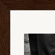 This is Where He Stood Framed print 13x18 cm / 5x7″ Dark wood frame corner detail