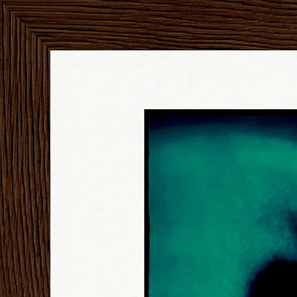 Dancing Cowboy Framed print 13x18 cm / 5x7″ Dark wood frame corner detail