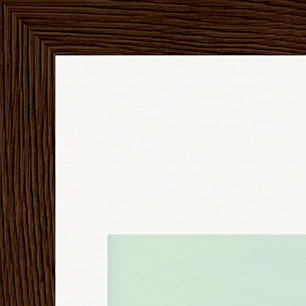 Lacey Leg Framed print 13x18 cm / 5x7″ Dark wood frame corner detail