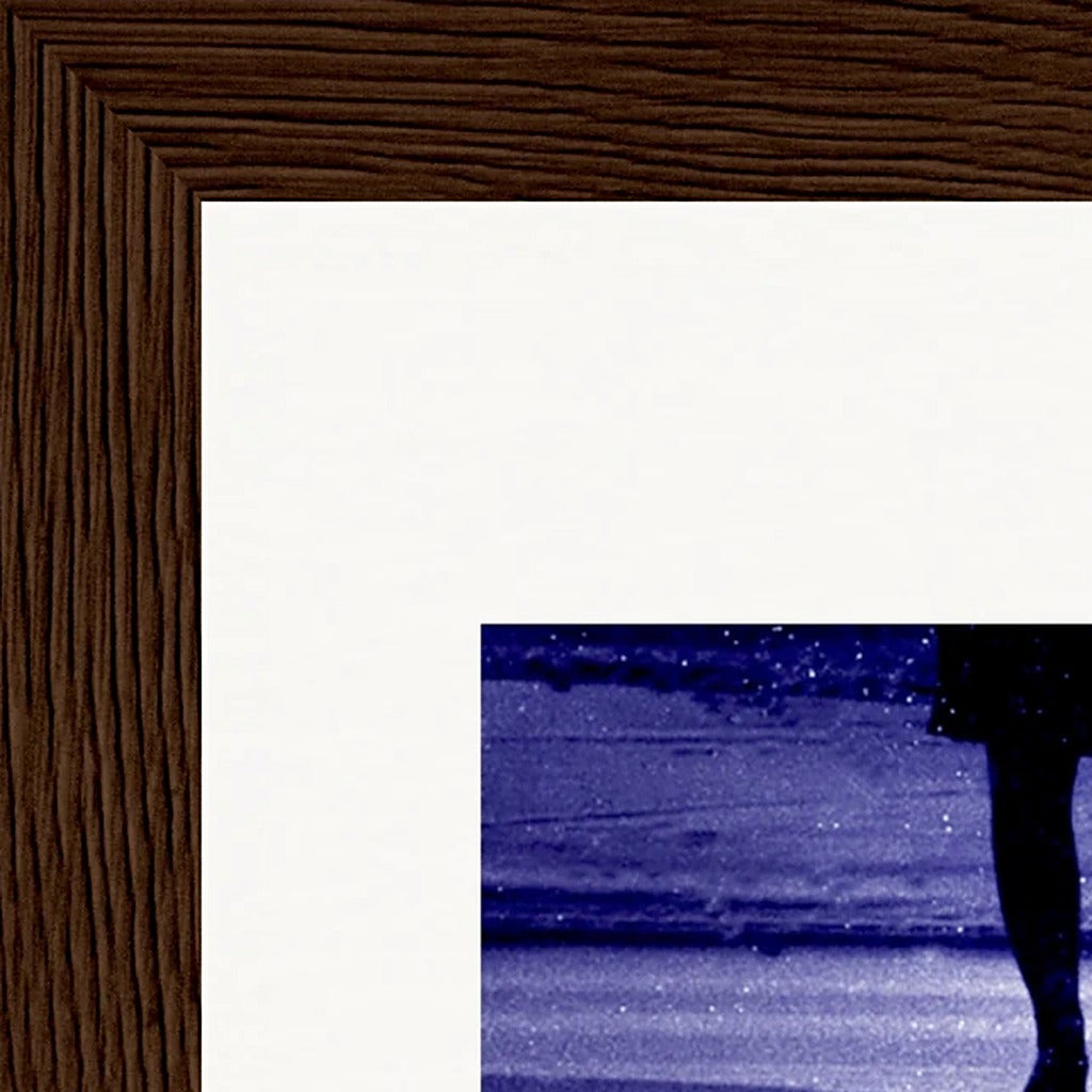 The Unwritten Path Framed print 13x18 cm / 5x7″ Dark wood frame corner detail