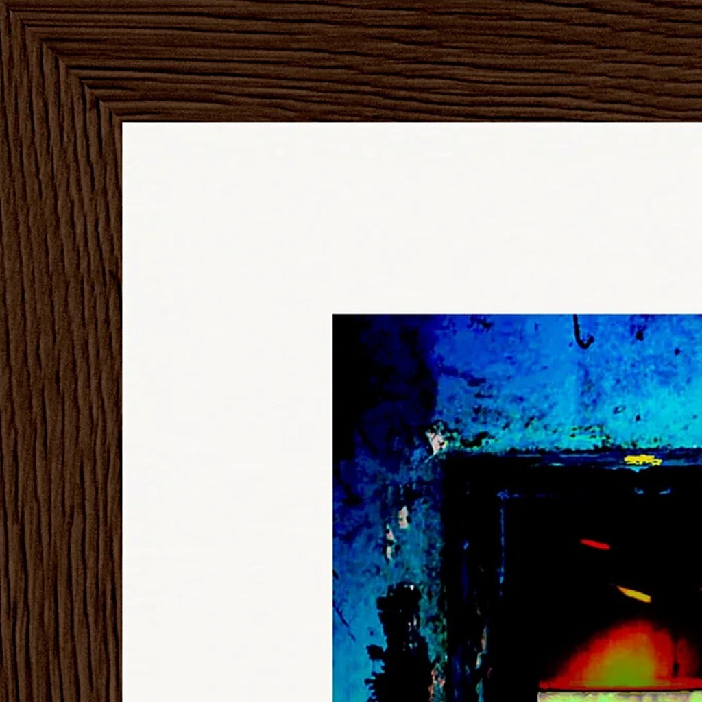 Web of Colours Framed print 13x18 cm / 5x7″ Dark wood frame corner detail