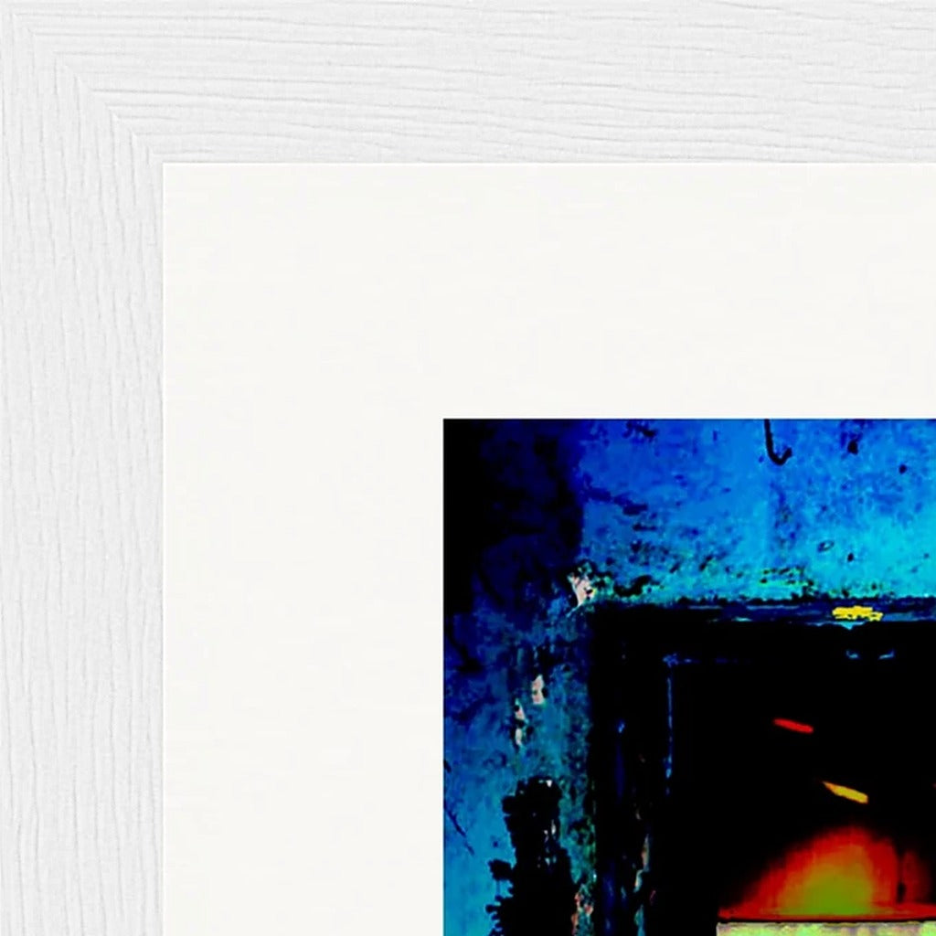 Web of Colours Framed print 13x18 cm / 5x7″ White frame corner detail