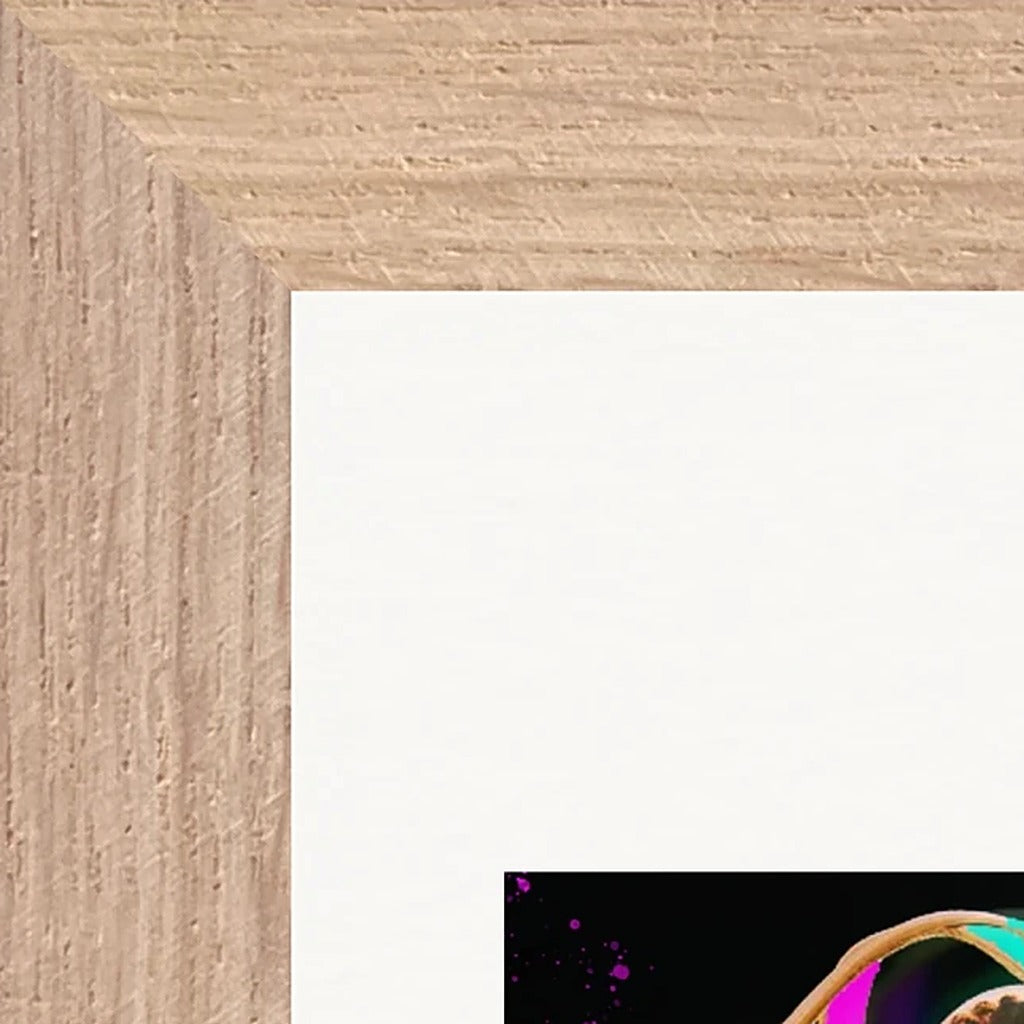 Dancing in Colours Framed print 13x18 cm / 5x7″ Wood frame corner detail