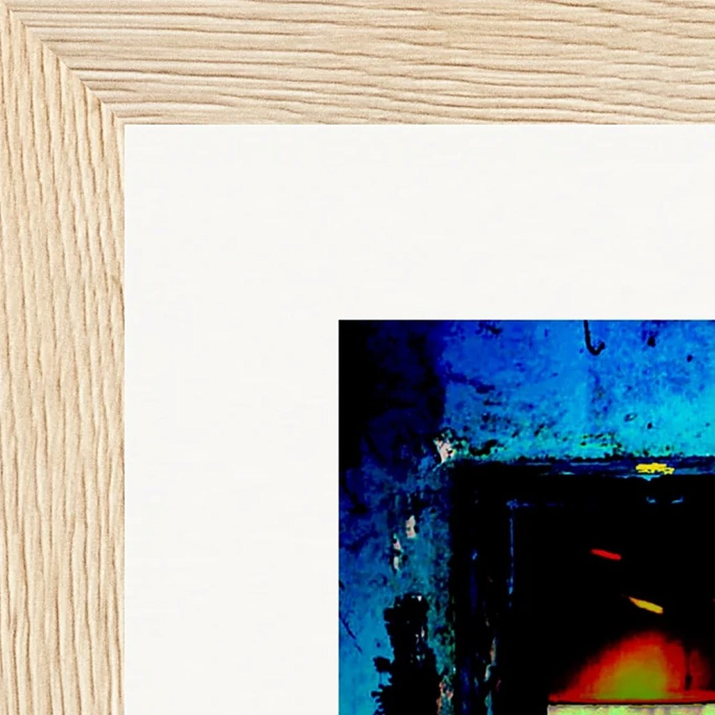 Web of Colours Framed print 13x18 cm / 5x7″ Wood frame corner detail