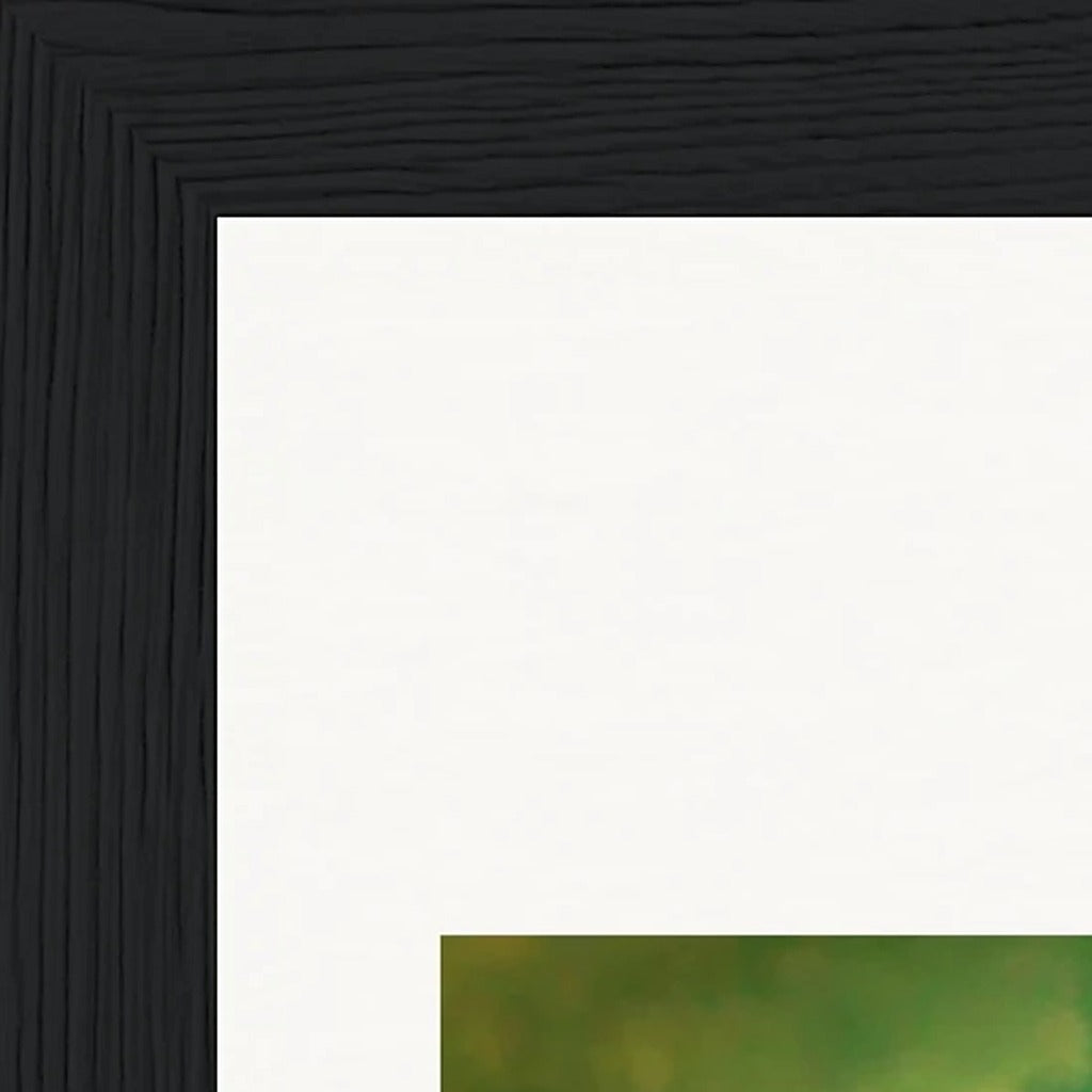 Emerald Storms Framed print 15x20 cm / 6x8″ Black frame corner detail
