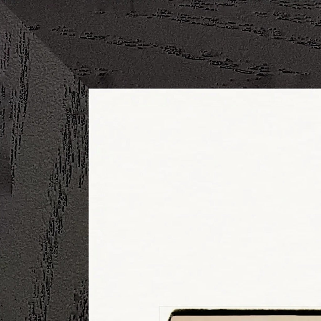 Hat On Framed print 15x20 cm / 6x8″ Black frame corner detail