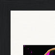 Dancing in Colours Framed print 15x20 cm / 6x8″ Black frame corner detail