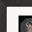 Never too Late Framed print 15x20 cm / 6x8″ Black frame corner detail