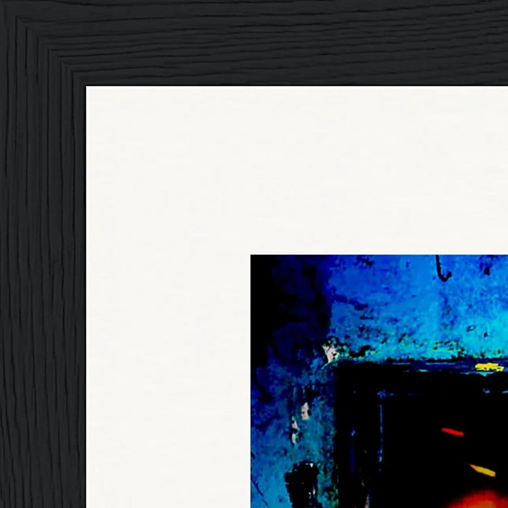 Web of Colours Framed print 15x20 cm / 6x8″ Black frame corner detail
