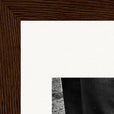 This is Where He Stood Framed print 15x20 cm / 6x8″ Dark wood frame corner detail