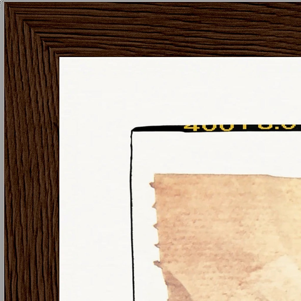 Kiss My Ass Framed print 15x20 cm / 6x8″ Dark wood frame corner detail