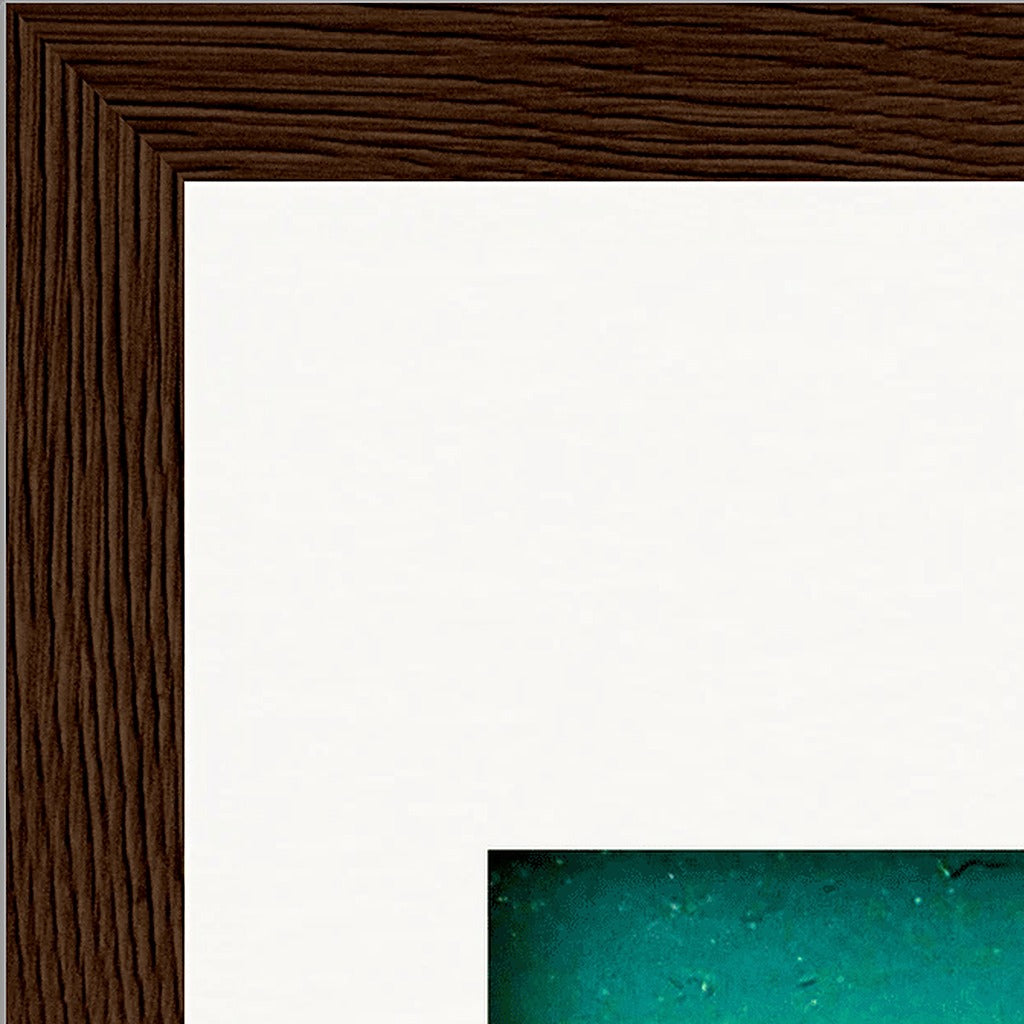 Underwater Flight Framed print 15x20 cm / 6x8″ Dark wood frame corner detail
