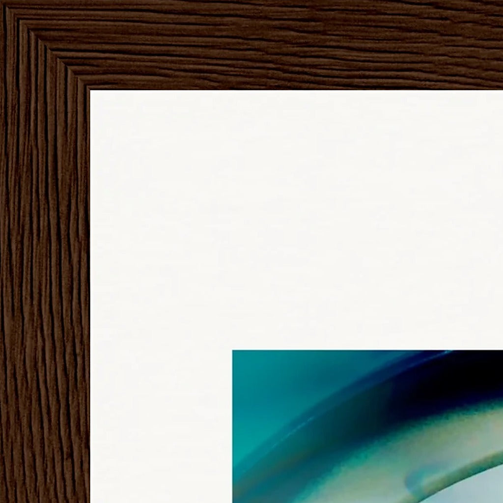 Around and Around Framed print 15x20 cm / 6x8″ Dark wood frame corner detail