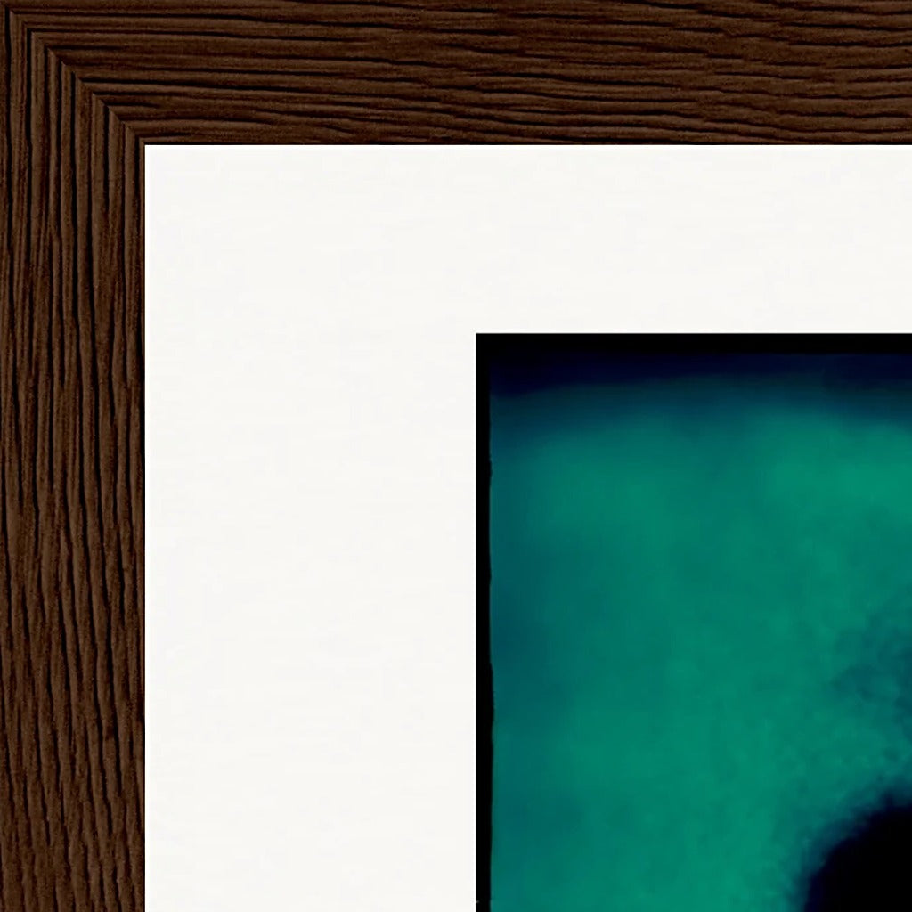 Dancing Cowboy Framed print 15x20 cm / 6x8″ Dark wood frame corner detail
