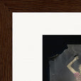 Never too Late Framed print 15x20 cm / 6x8″ Dark wood frame corner detail