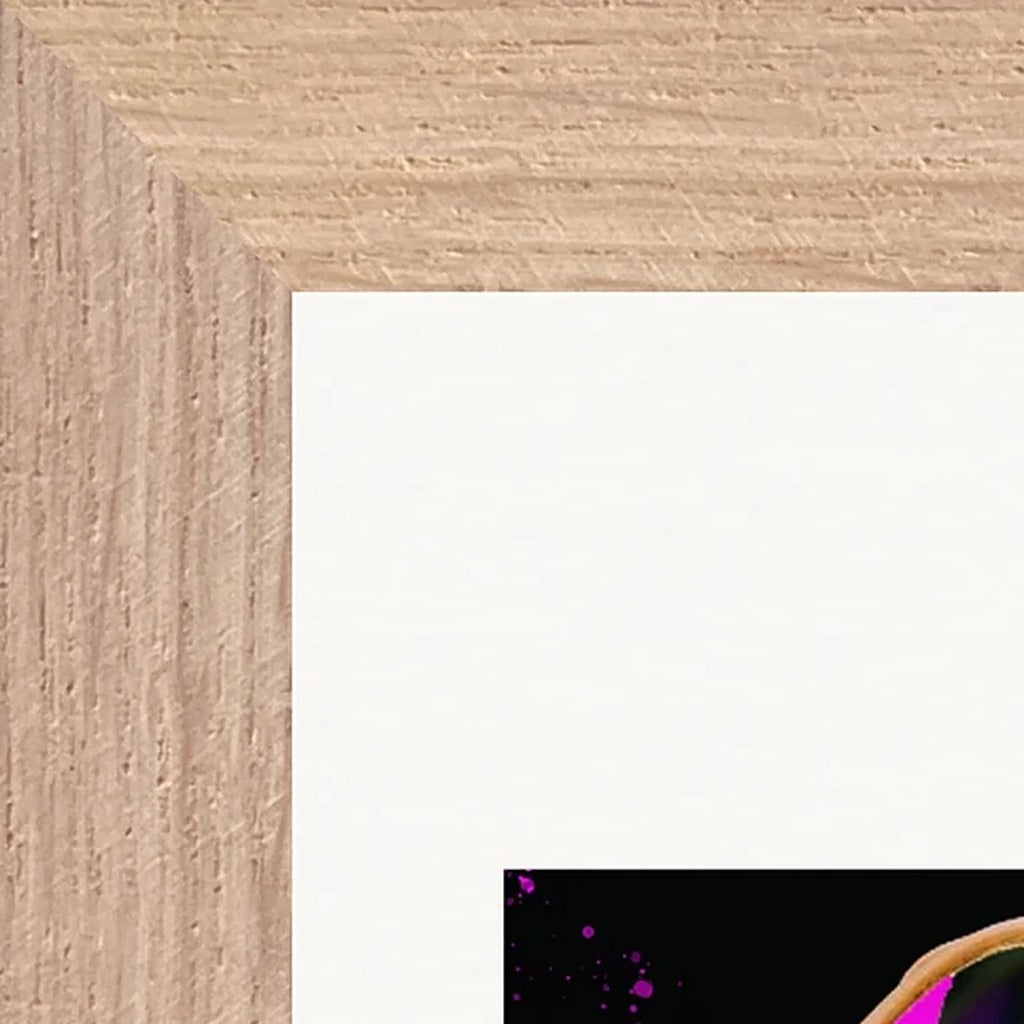 Dancing in Colours Framed print 15x20 cm / 6x8″ Wood frame corner detail