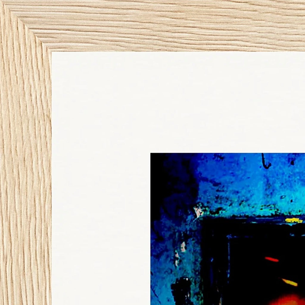 Web of Colours Framed print 15x20 cm / 6x8″ Wood frame corner detail