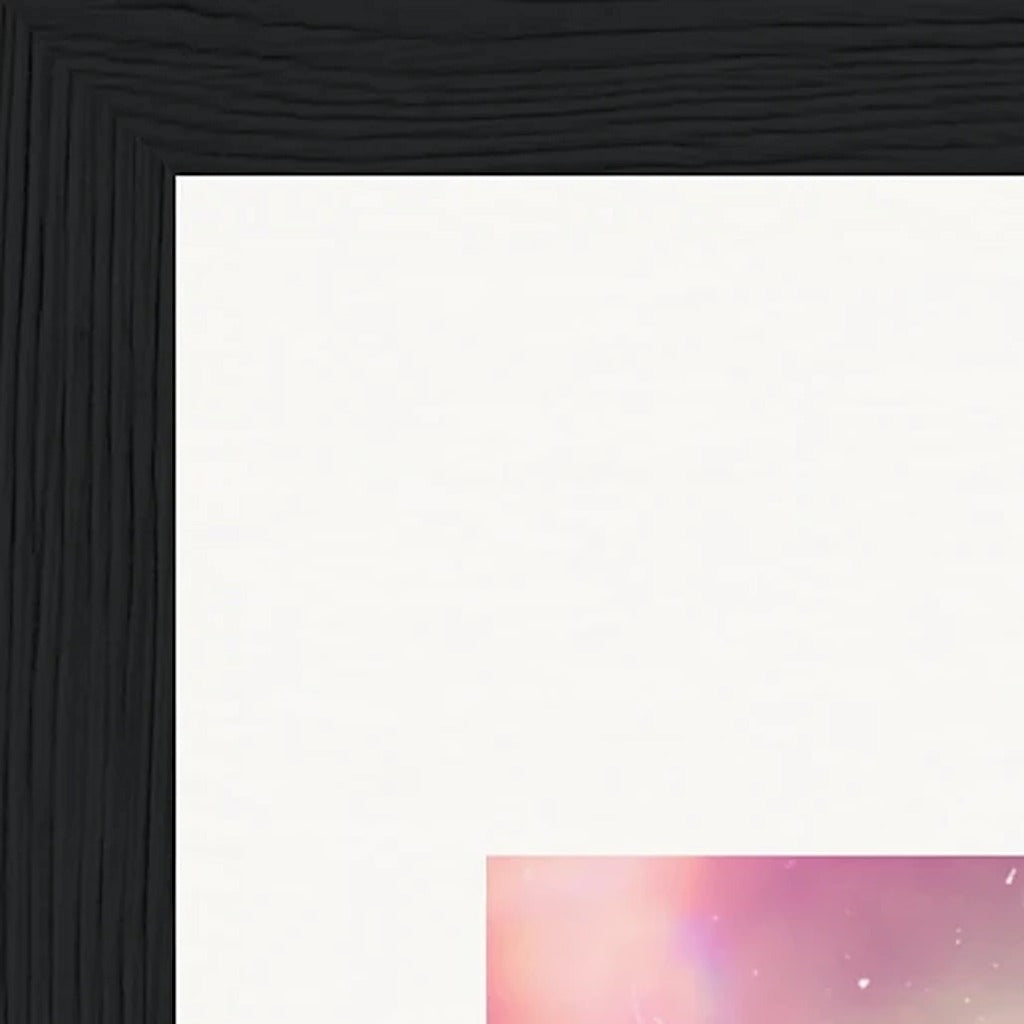 Indigo Sky Framed print 20x25 cm / 8x10″ Black frame corner detail