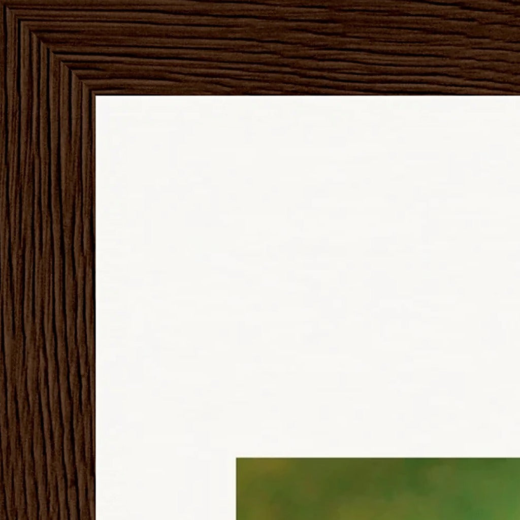 Emerald Storms Framed print 20x25 cm / 8x10″ Dark wood frame corner detail