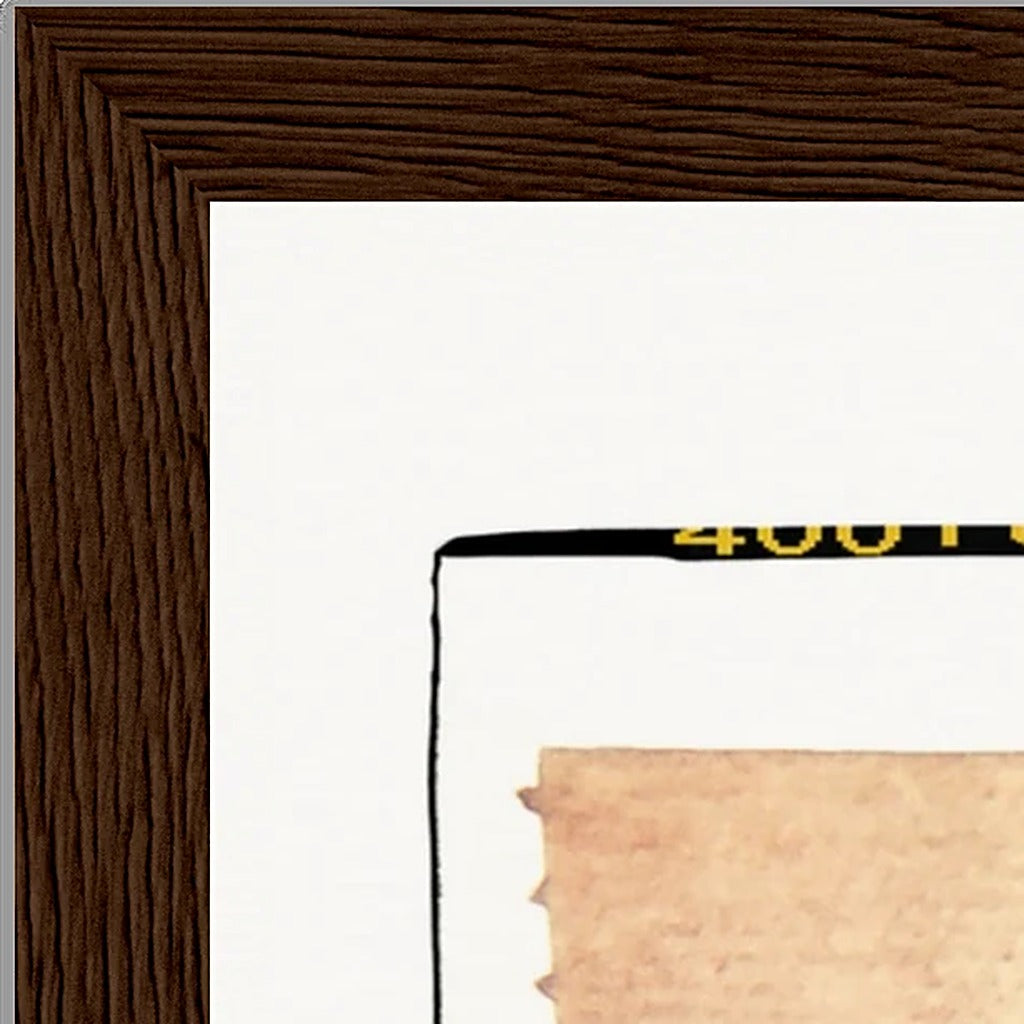 Kiss My Ass Framed print 20x25 cm / 8x10″ Dark wood frame corner detail