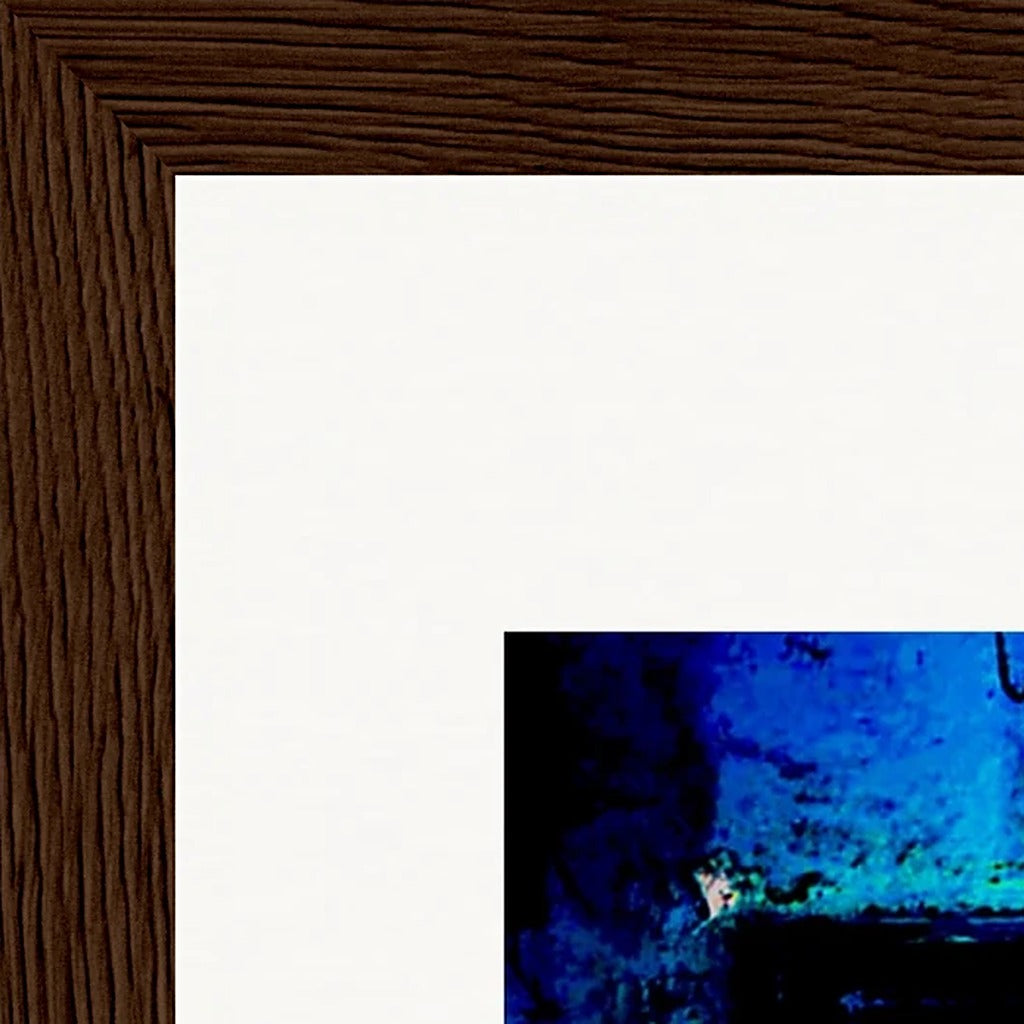 Web of Colours Framed print 20x25 cm / 8x10″ Dark wood frame corner detail