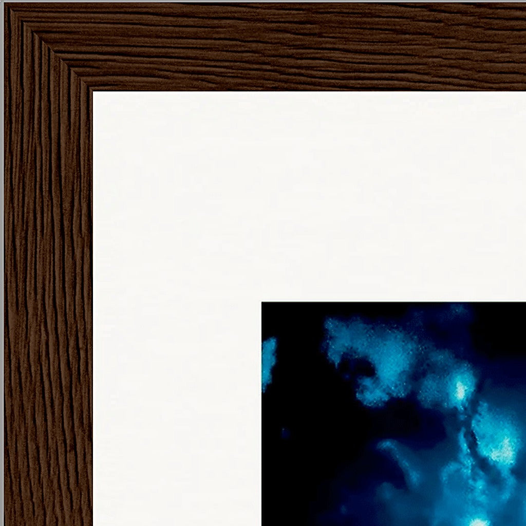 Bubbles and Sky Sticks Framed print 20x25 cm / 8x10″ Dark wood frame corner detail