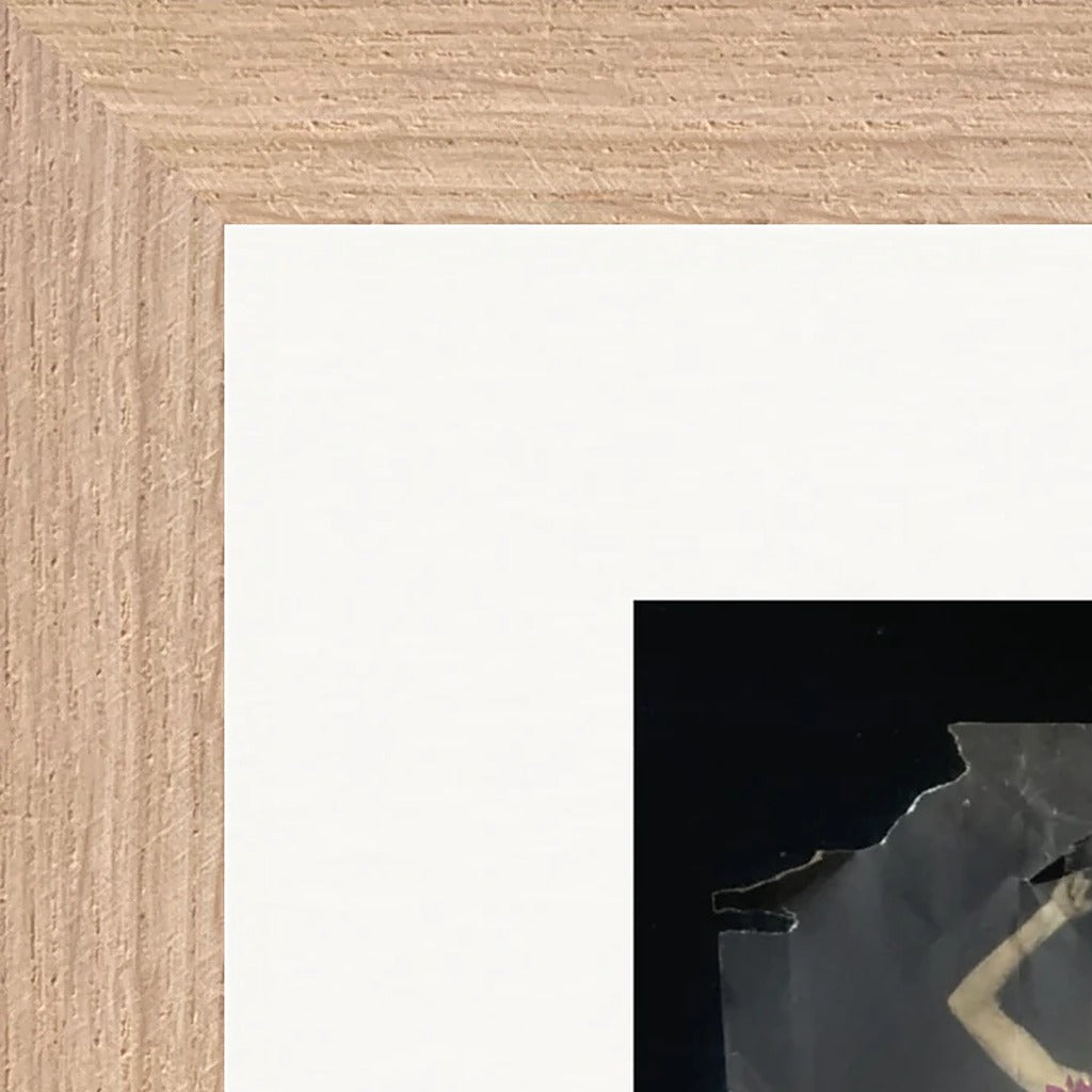 Never too Late Framed print 20x25 cm / 8x10″ Wood frame corner detail