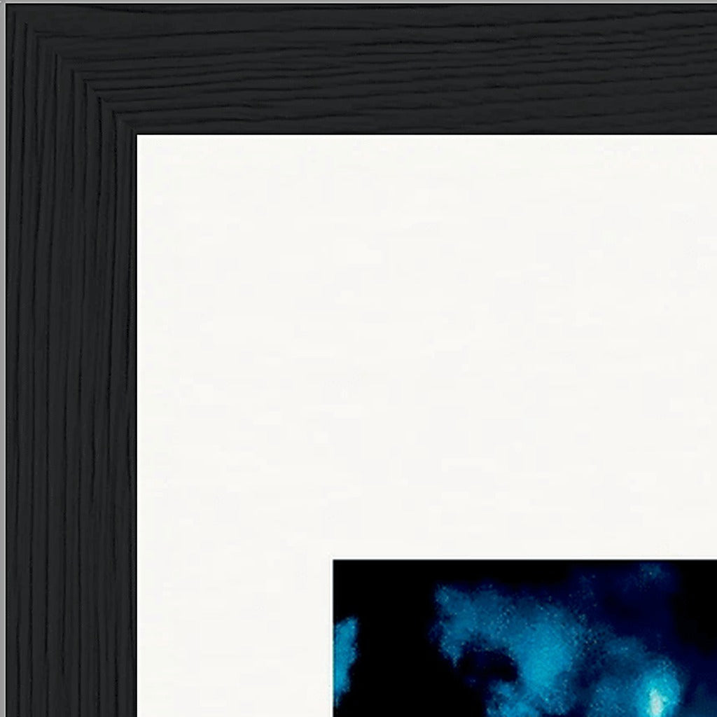 Bubbles and Sky Sticks Framed print 21x29.7 cm / 8x12" Black frame corner detail