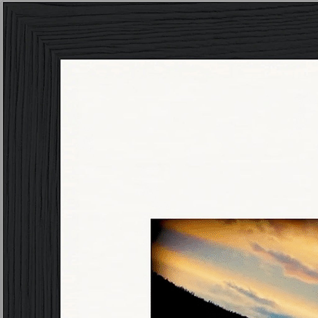 Cosmic Reflections Framed print 21x29.7 cm / 8x12" Black frame corner detail