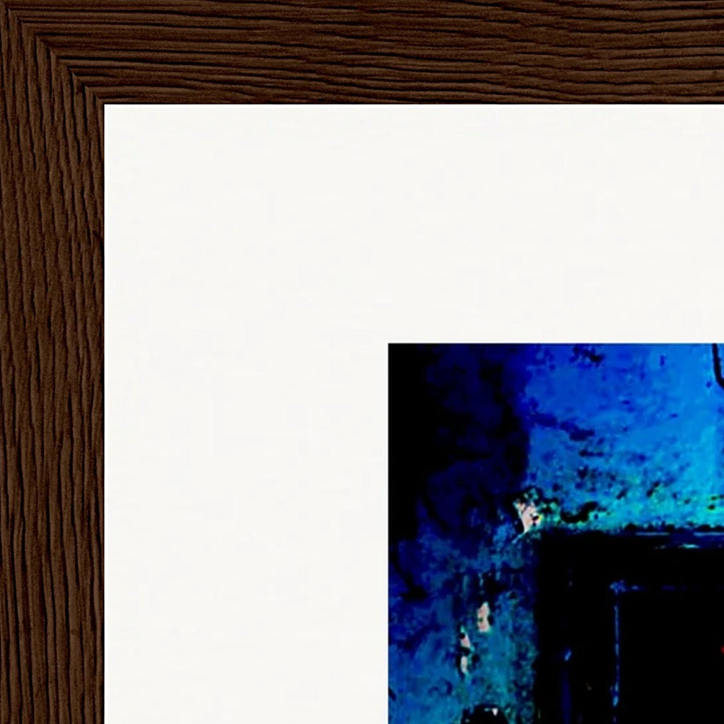 Web of Colours Framed print 21x29.7 cm / 8x12" Dark wood frame corner detail