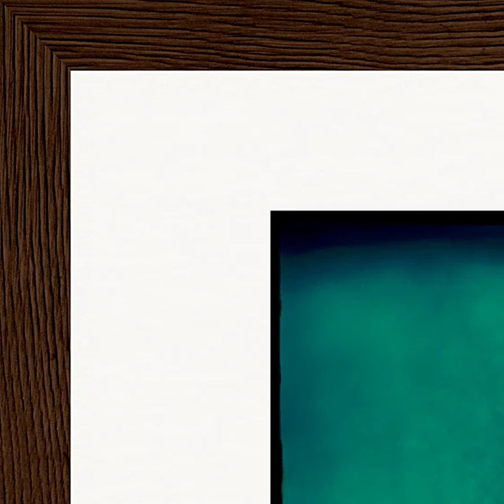 Dancing Cowboy Framed print 21x29.7 cm / 8x12" Dark wood frame corner detail