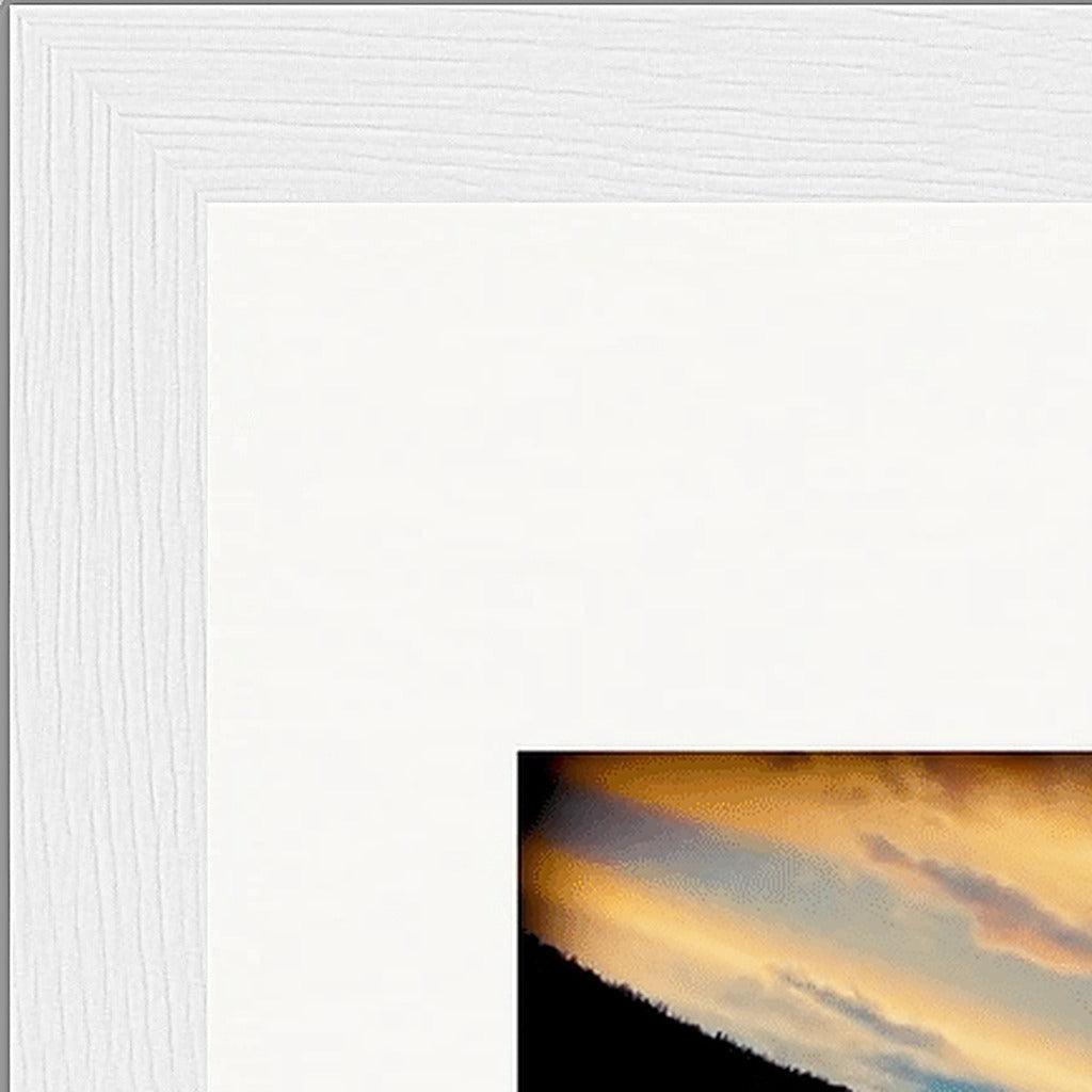 Cosmic Reflections Framed print 21x29.7 cm / 8x12" White frame corner detail