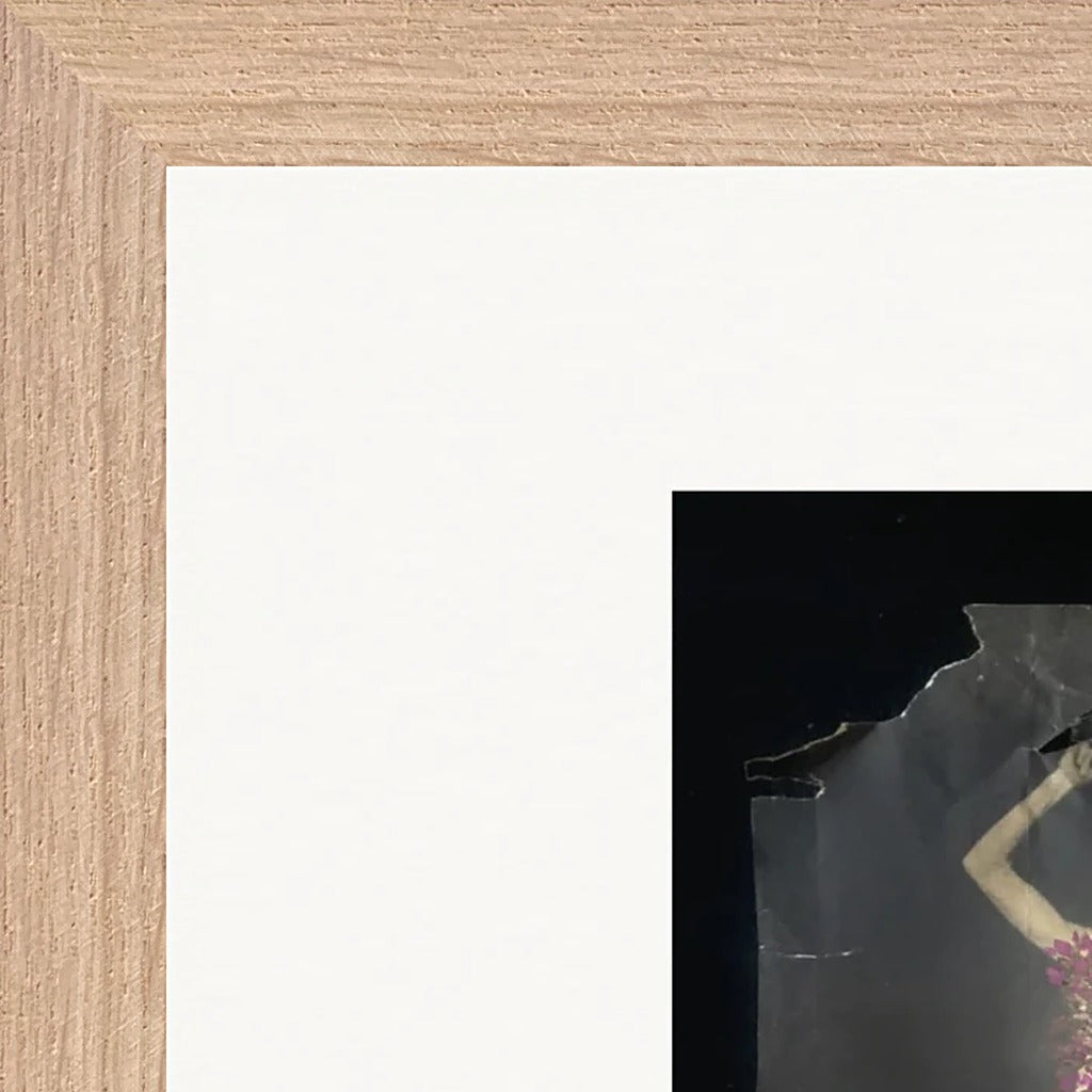 Never too Late Framed print 21x29.7 cm / 8x12" Wood frame corner detail