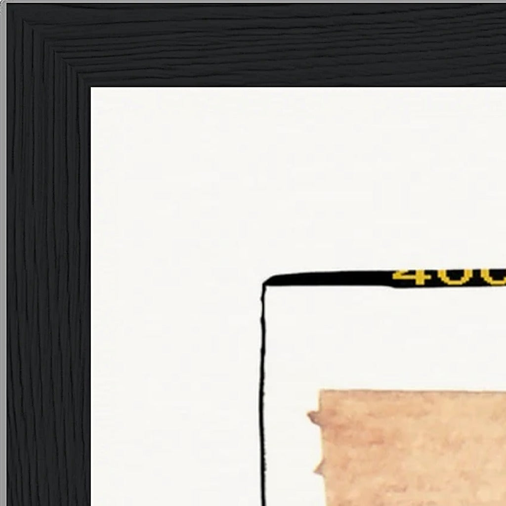Kiss My Ass Framed print 27x35 cm / 11x14″ Black frame corner detail