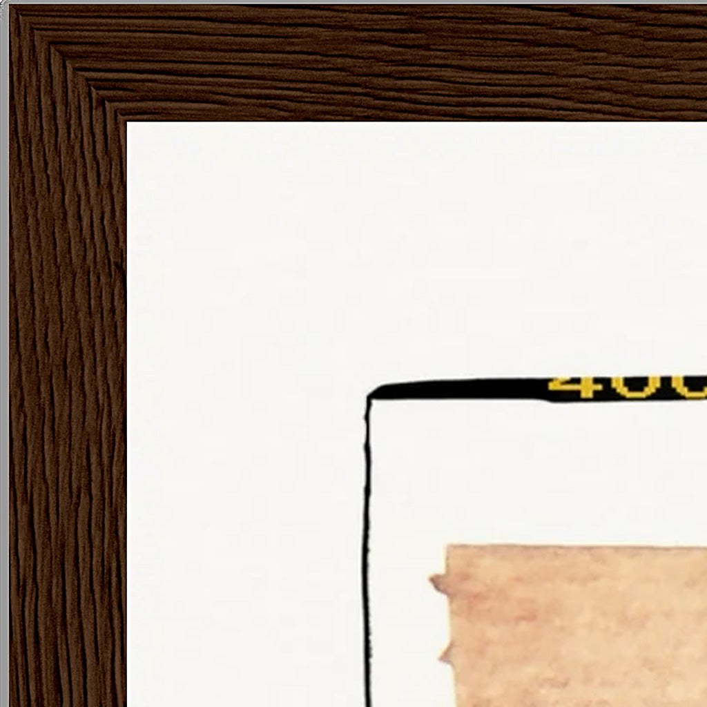 Kiss My Ass Framed print 27x35 cm / 11x14″ Dark wood frame corner detail