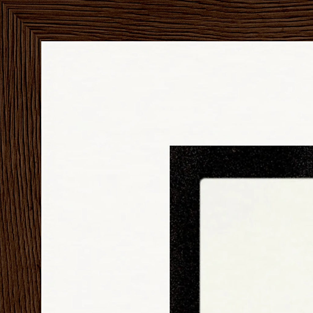 Little Secret Framed print 27x35 cm / 11x14″ Dark wood frame corner detail