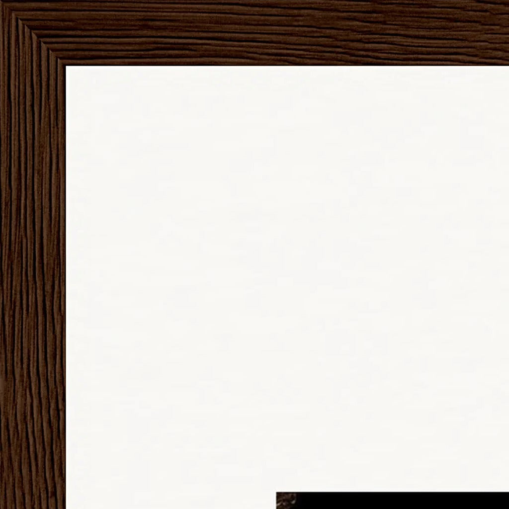 Face It Framed print 27x35 cm / 11x14″ Dark wood frame corner detail