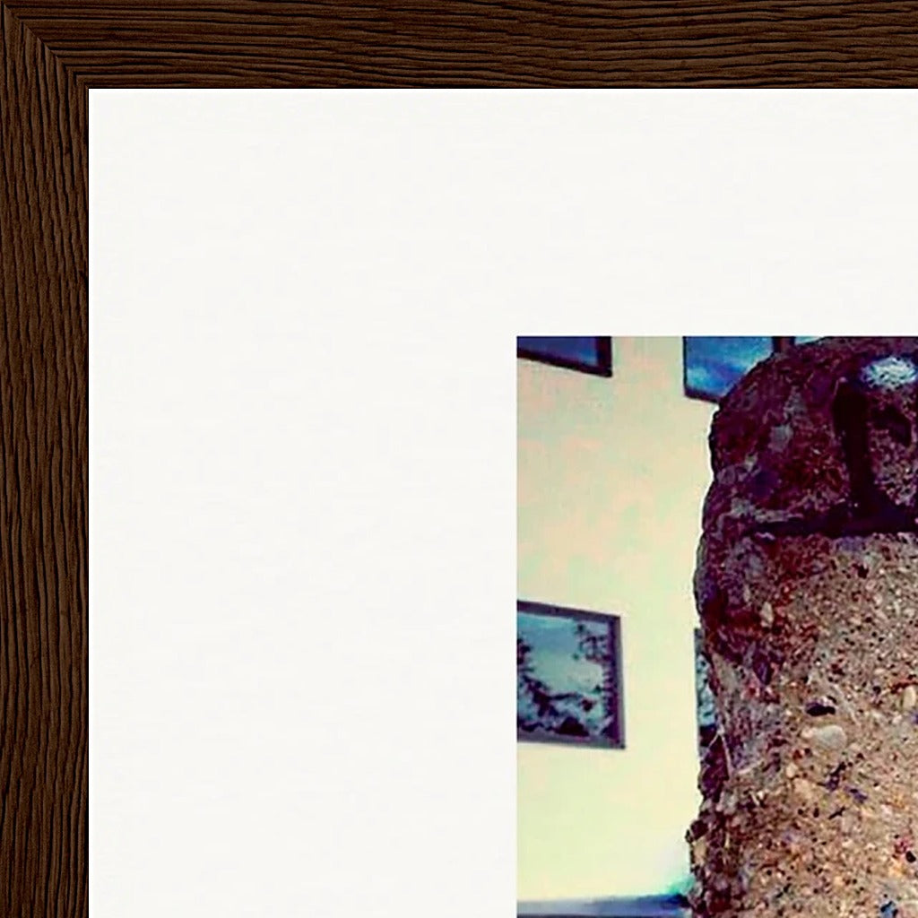 Wash It Framed print 27x35 cm / 11x14″ Dark wood frame corner detail