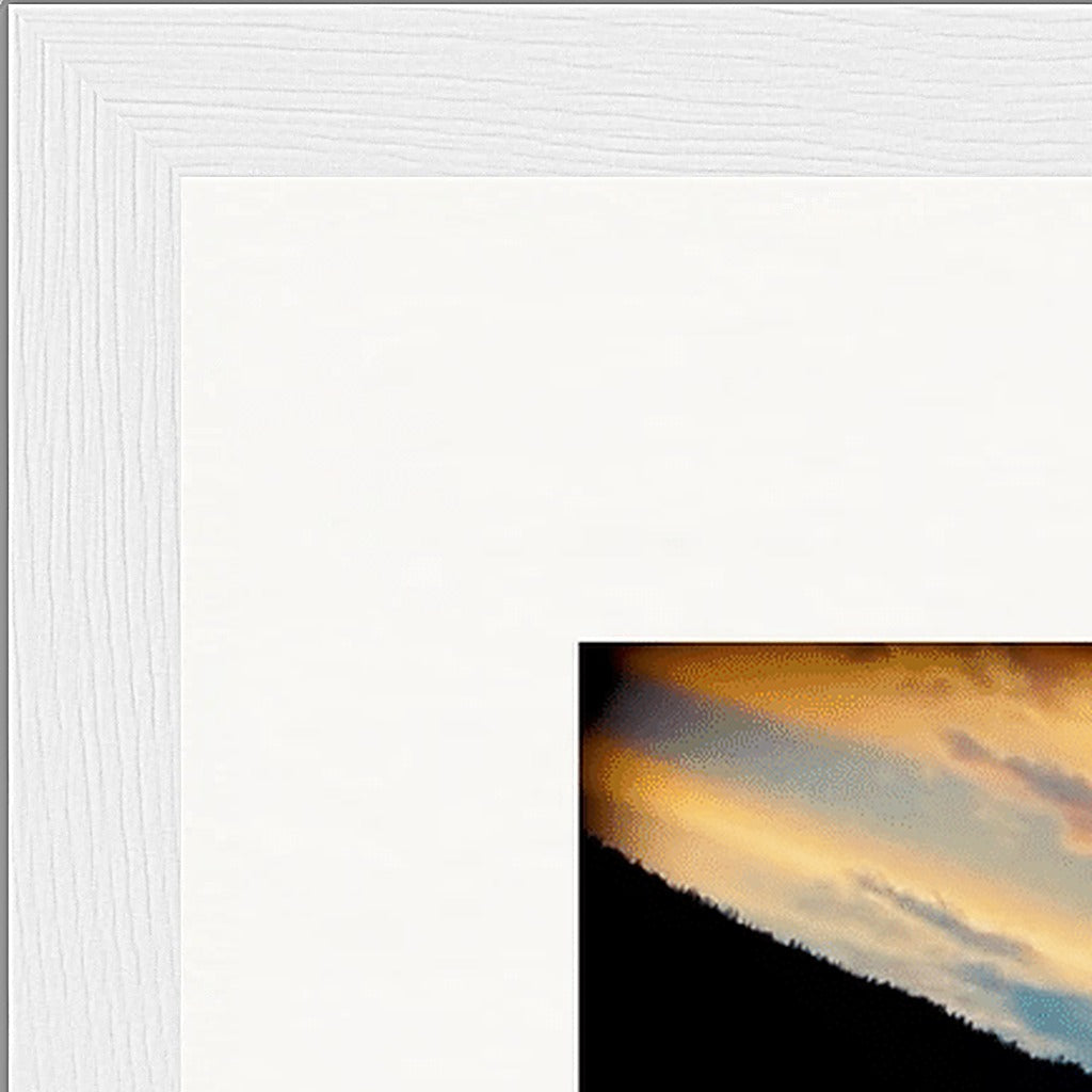 Cosmic Reflections Framed print 27x35 cm / 11x14″ White frame corner detail