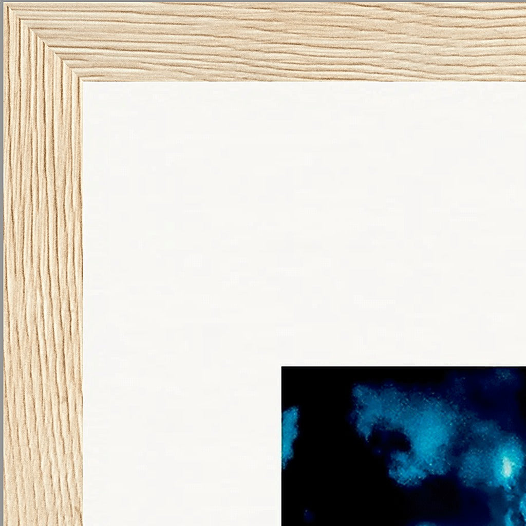 Bubbles and Sky Sticks Framed print 27x35 cm / 11x14″ Wood frame corner detail