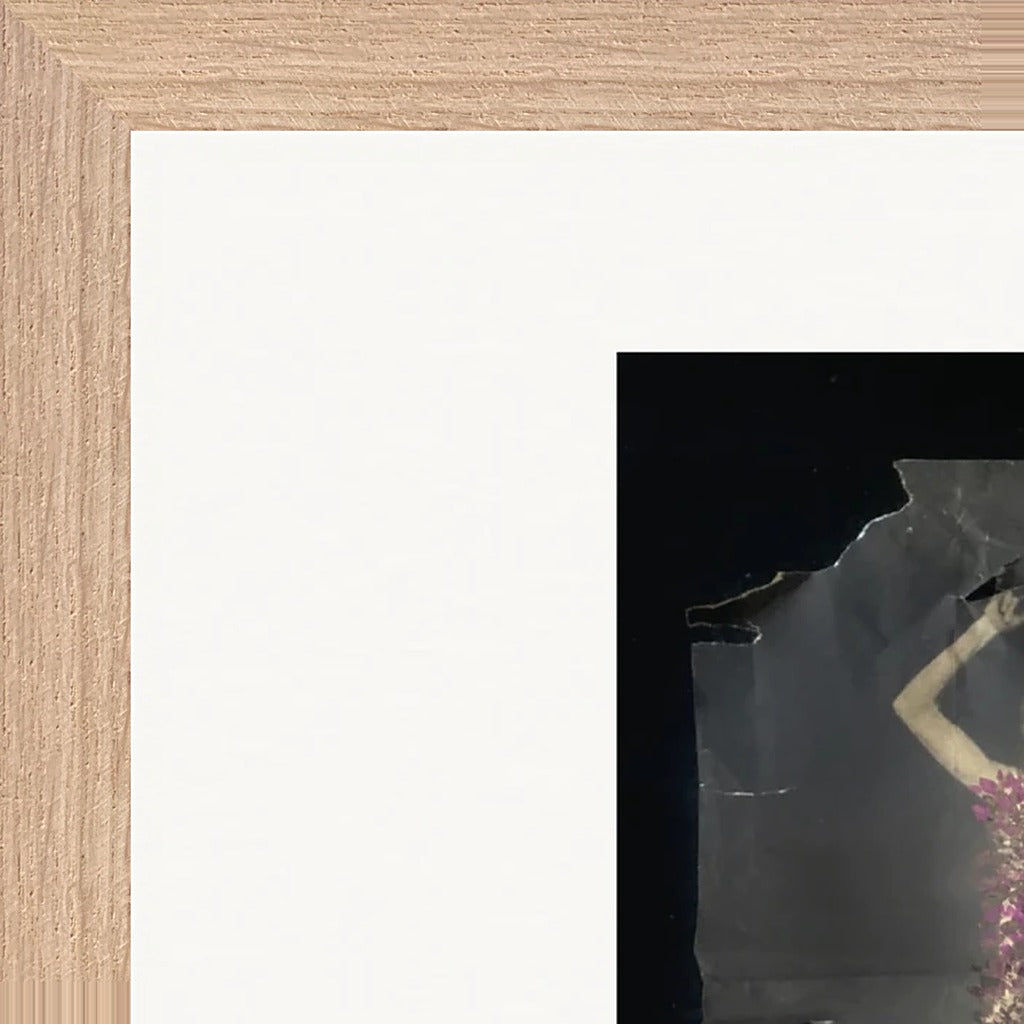 Never too Late Framed print 28x43  cm / XL (11x17″) Wood frame corner detail