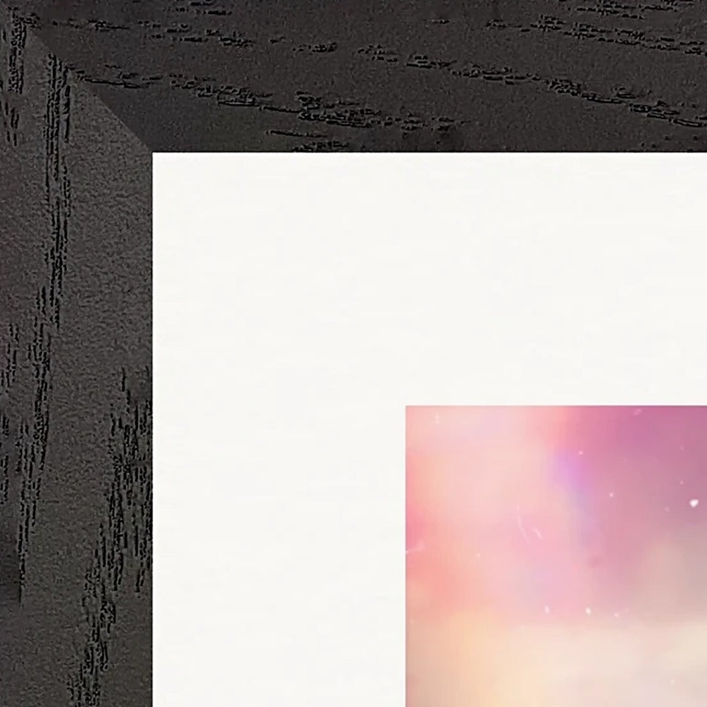 Indigo Sky Framed print 30x30 cm / 12x12″ Black frame corner detail