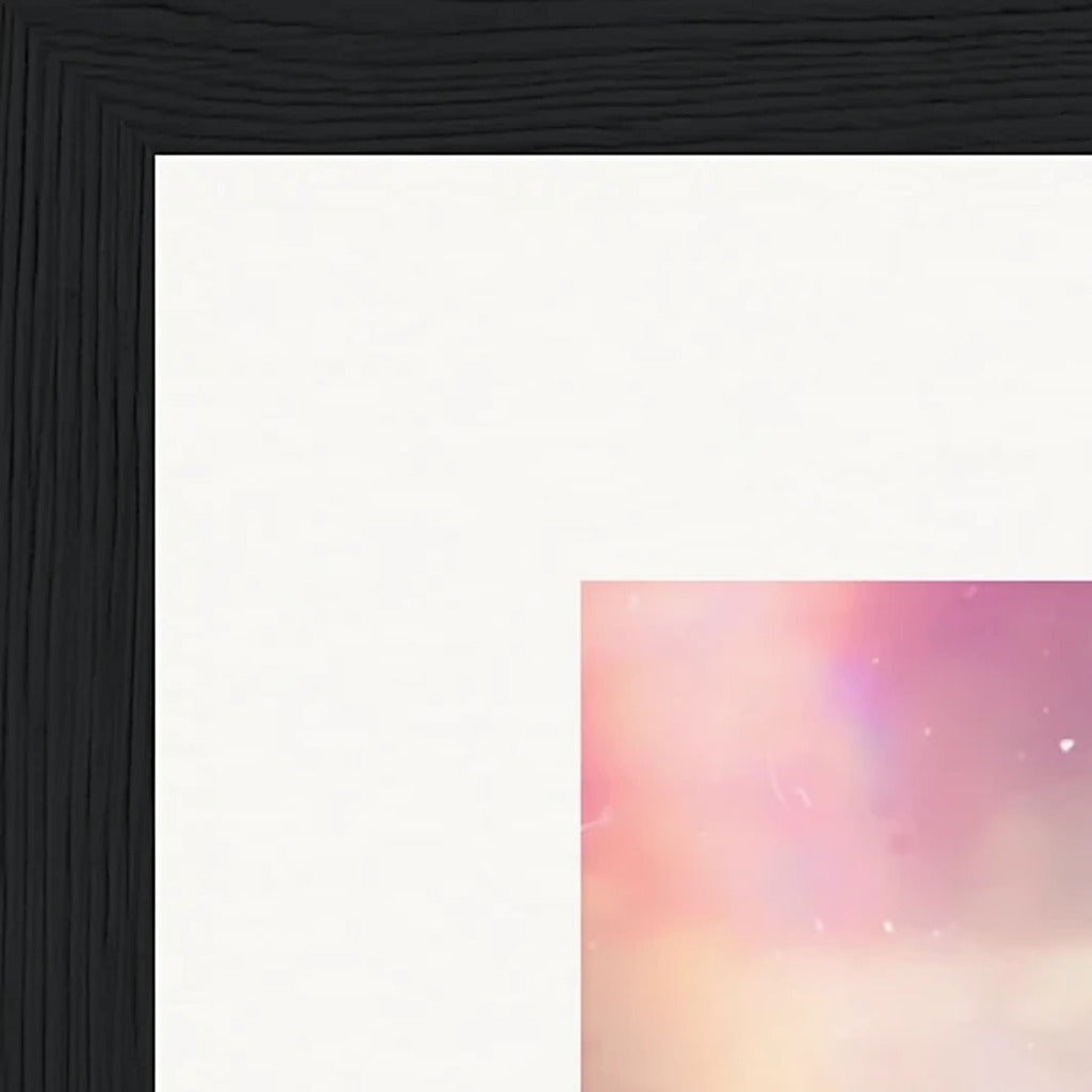 Indigo Sky Framed print 30x30 cm / 12x12″ Black frame corner detail