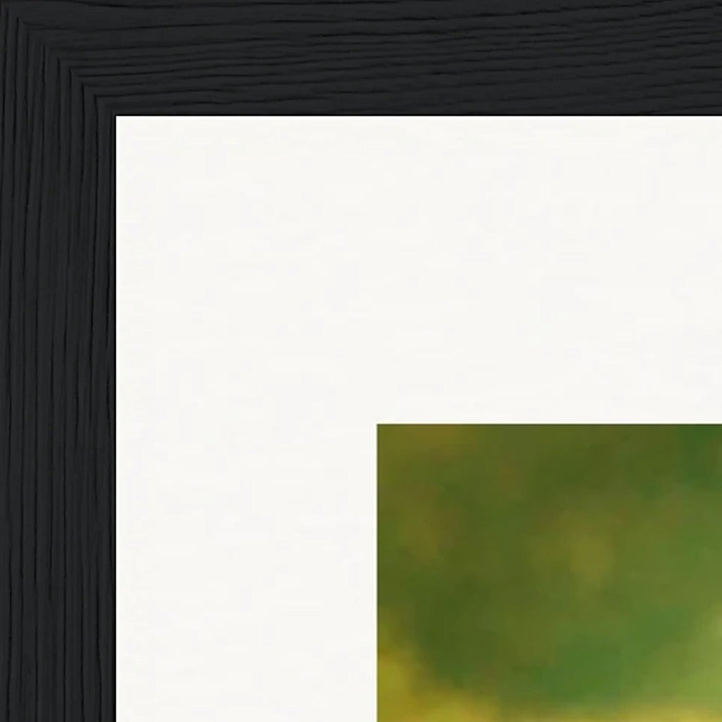 Emerald Storms Framed print 30x30 cm / 12x12″ Black frame corner detail